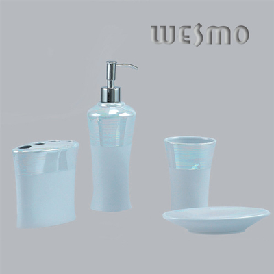 6 Piece Conique Nuance Blue Ceramic Bathroom Sets
