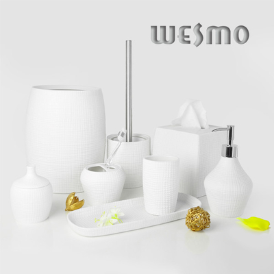 8 Pcs White Porcelain Bathroom Accessories Sets