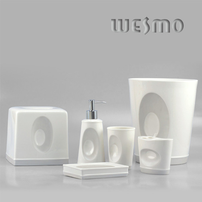 Modern Conique Nuance Silver Porcelain Bathroom Accessory Sets