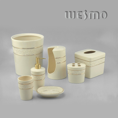 7 Piece Conique Nuance Gold Porcelain Bathroom Set